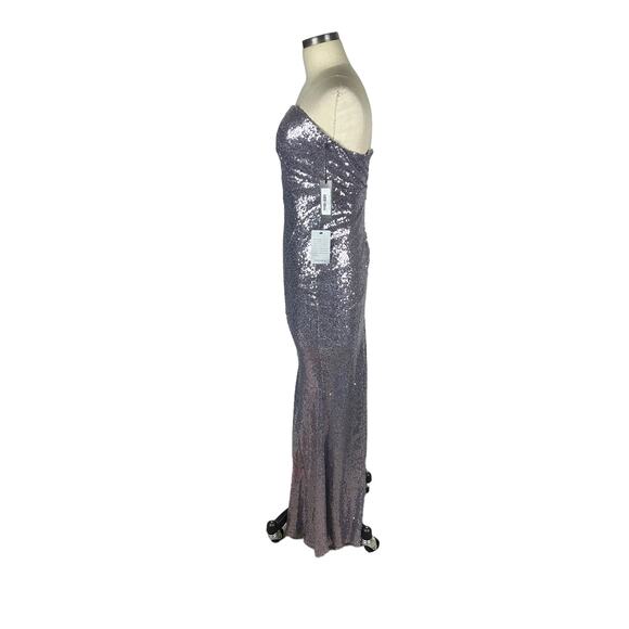 LULUS Purple Sequin Strapless Maxi Gown Dress Formal Size Small NWT Prom Glam - Picture 2 of 9